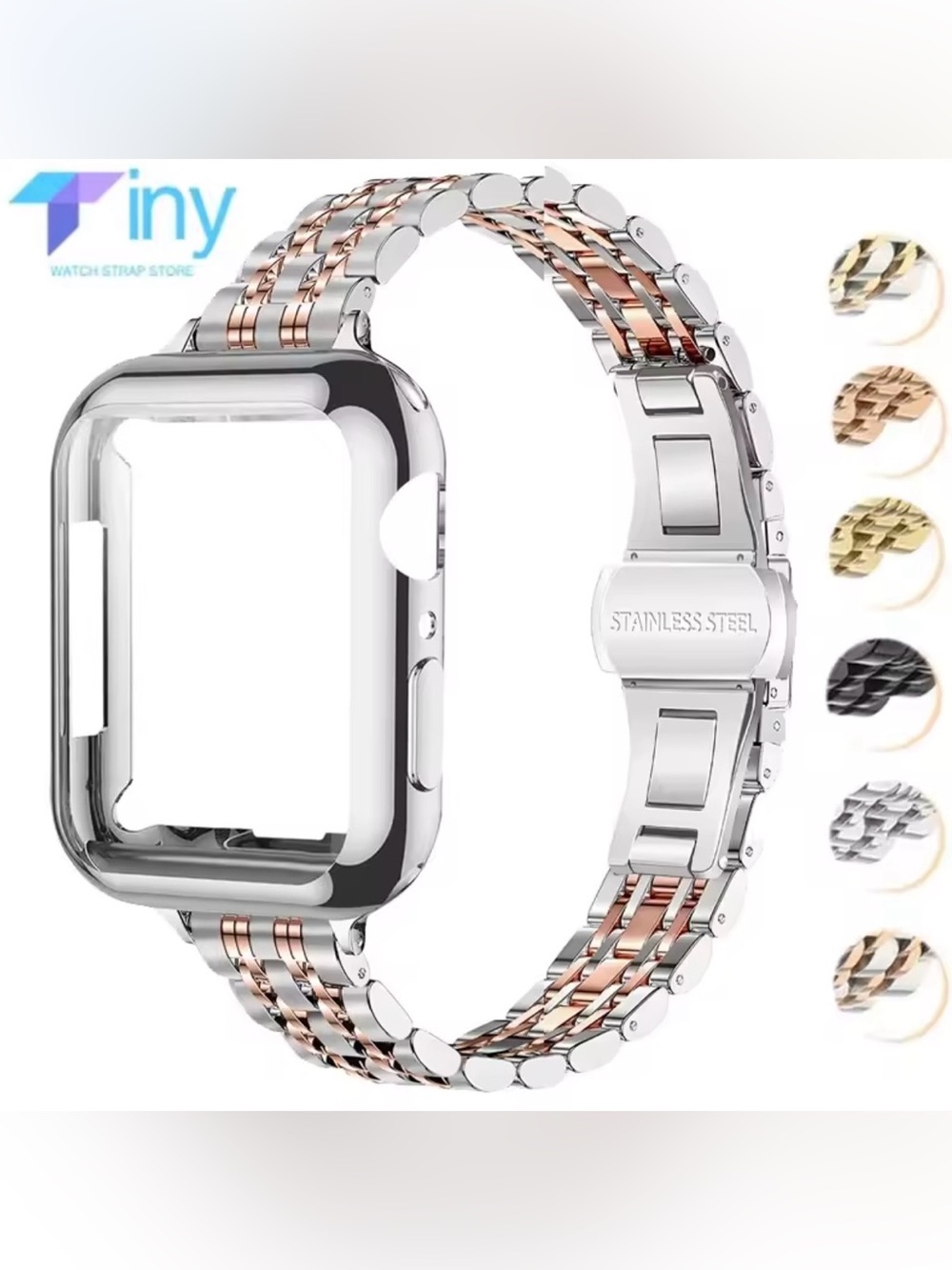 Royal Tech sterling steel Band + case for Apple Watch strap all types available